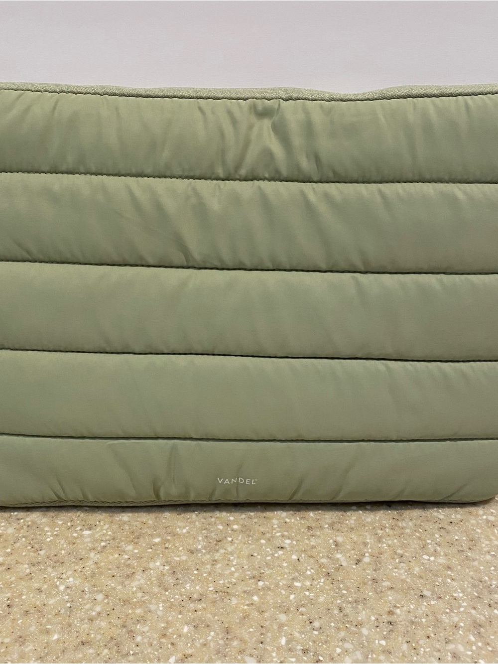 Vandel Quilted Puffer Laptop Sleeve in Sage Green